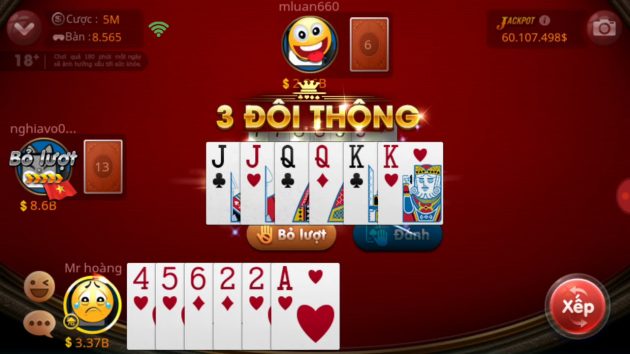 Huong dan cac cach nhap cuoc choi trong tua game tien len mien Nam?